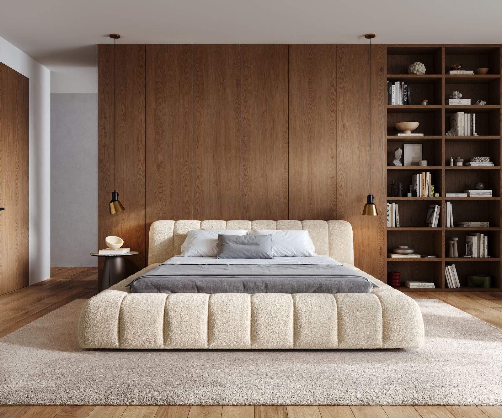 Kárpitozott ágy Cutio 180x200 cm teddy szövet bézs - Image 2