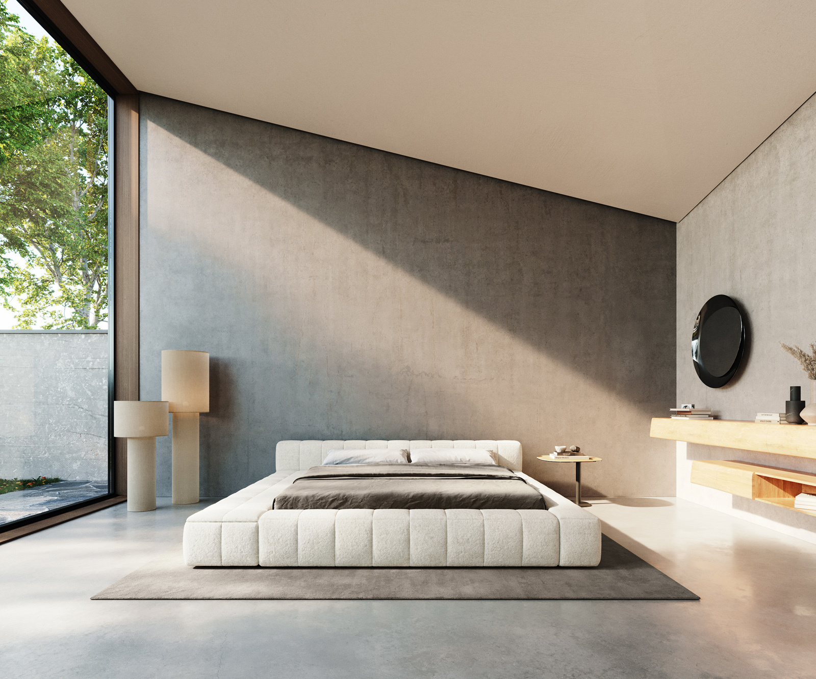 Kárpitozott ágy Espazio 180x200 cm bouclé puha bézs - Image 5