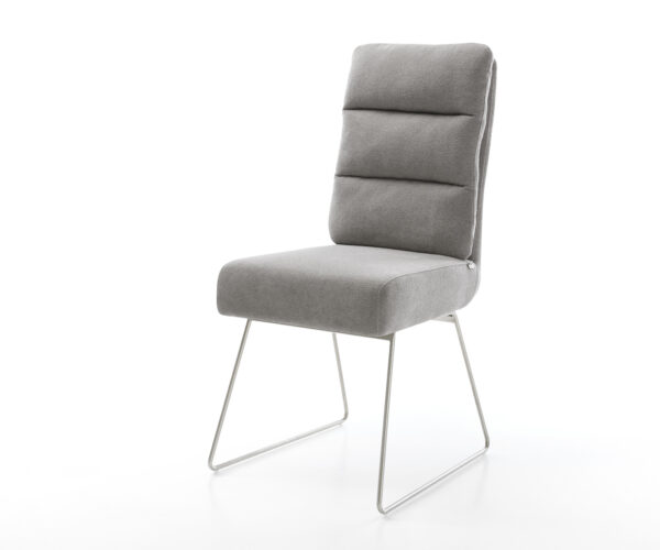 Étkezőszék Pela-Flex strukturált szövet puha szürke vékony fém láb zsákrugós