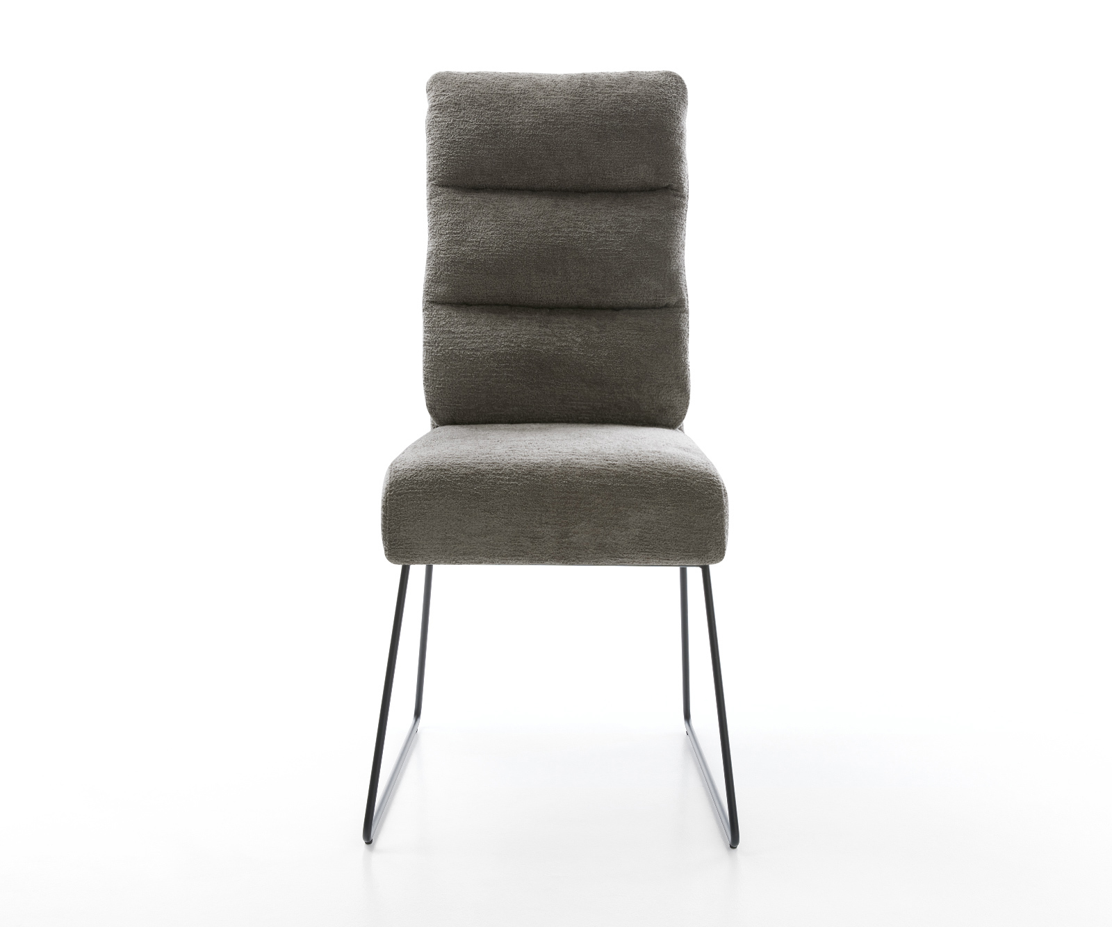 Étkezőszék Pela-Flex bouclé puha sötét bézs vékony láb fekete zsákrugó - Image 2