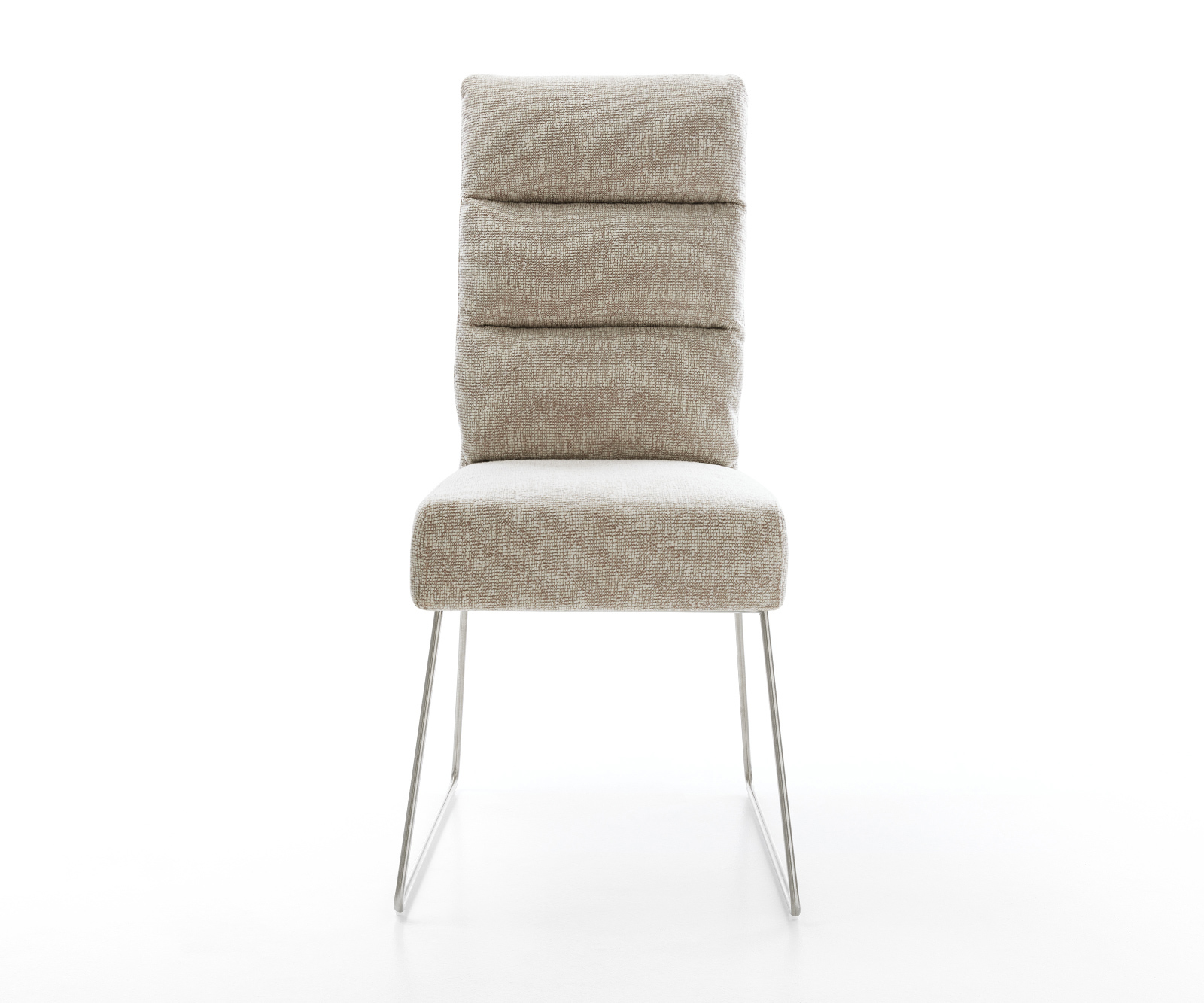 Étkezőszék Pela-Flex szövött szövet puha bézs vékony láb rozsdamentes acél zsákrugó - Image 2