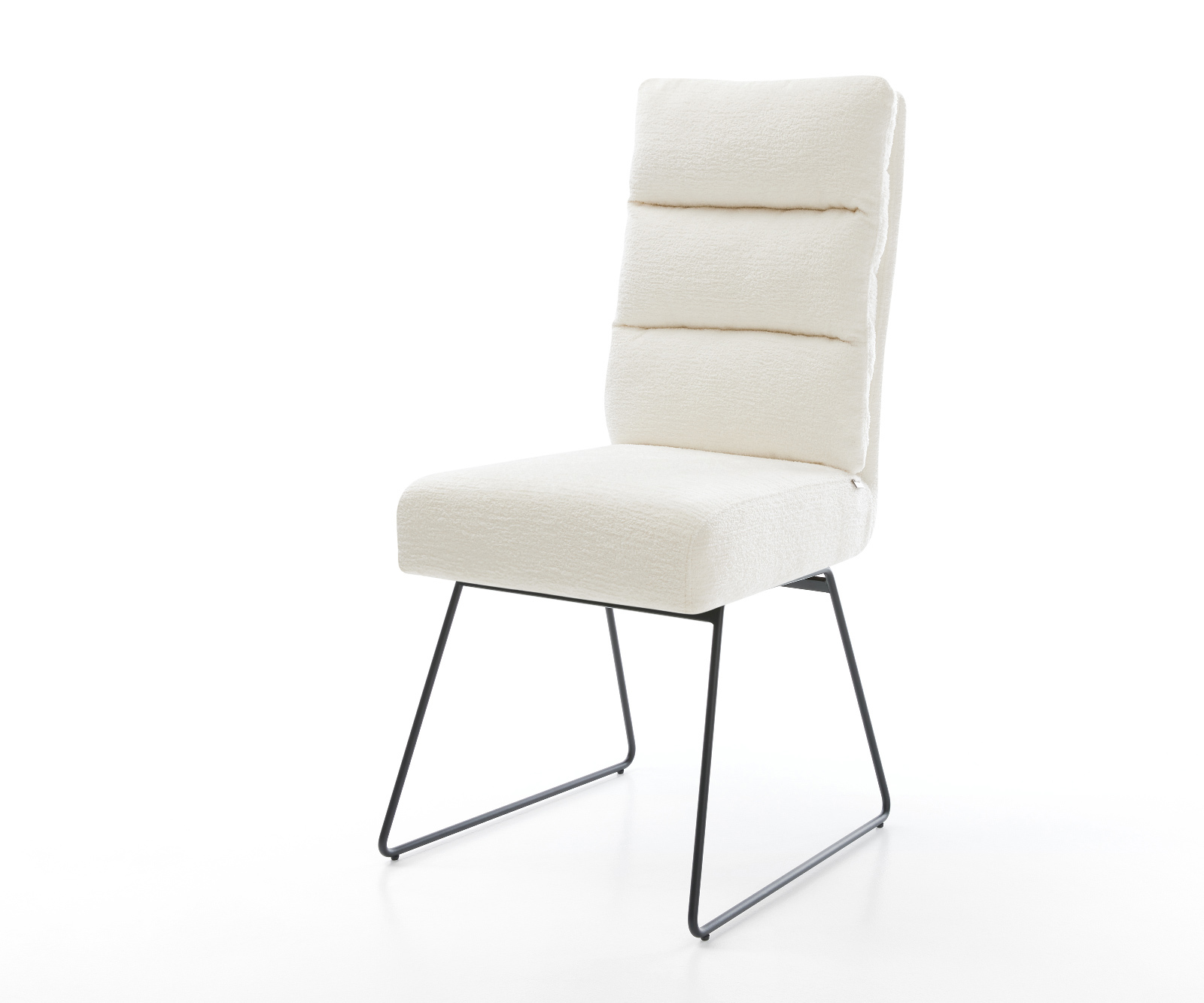 Étkezőszék Pela-Flex bouclé puha bézs vékony láb fekete zsákrugó