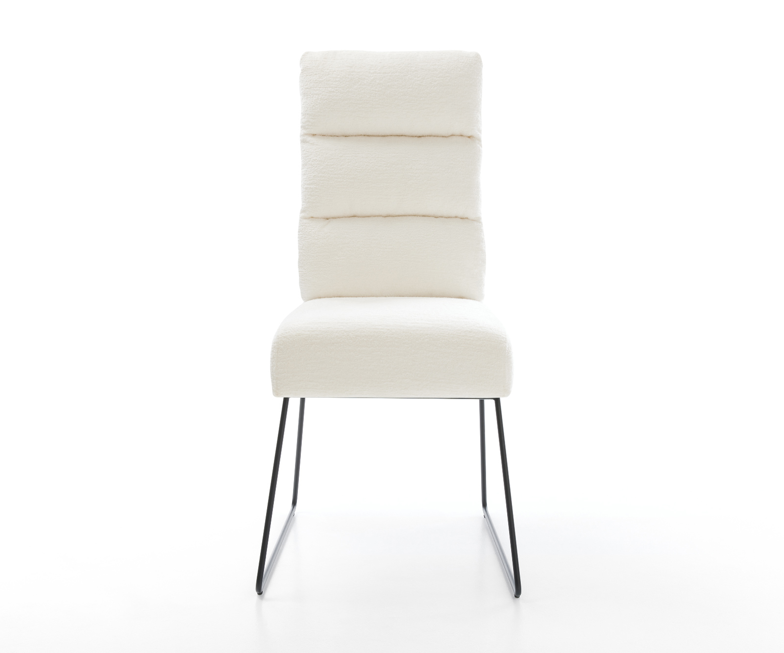 Étkezőszék Pela-Flex bouclé puha bézs vékony láb fekete zsákrugó - Image 2