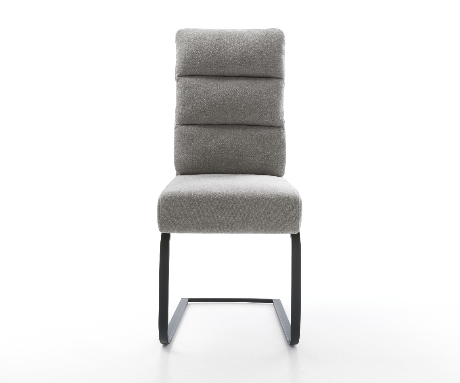 Étkezőszék Pela-Flex strukturált szövet puha szürke konzolos lapos fekete zsákrugós - Image 2