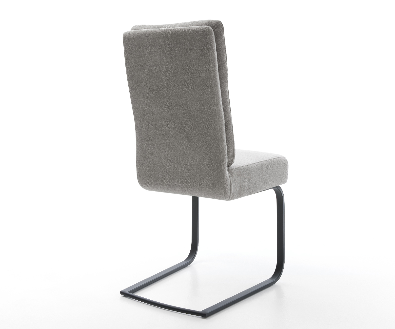 Étkezőszék Pela-Flex strukturált szövet puha szürke konzolos lapos fekete zsákrugós - Image 5
