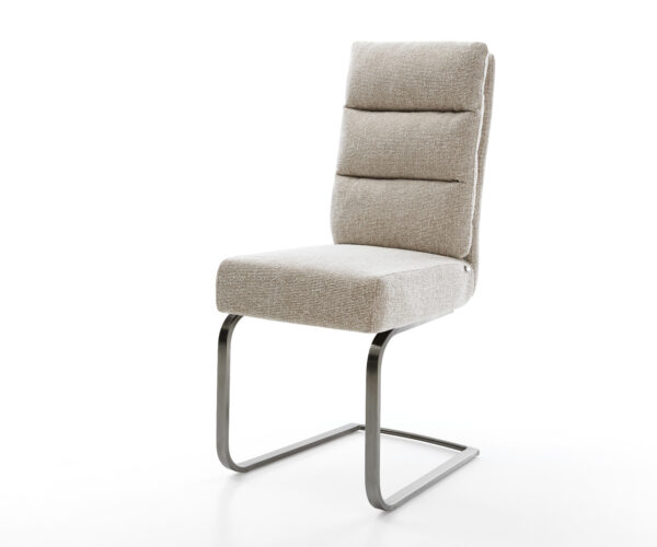 Étkezőszék Pela-Flex szövött szövet puha bézs konzolos lapos antracit zsákrugós