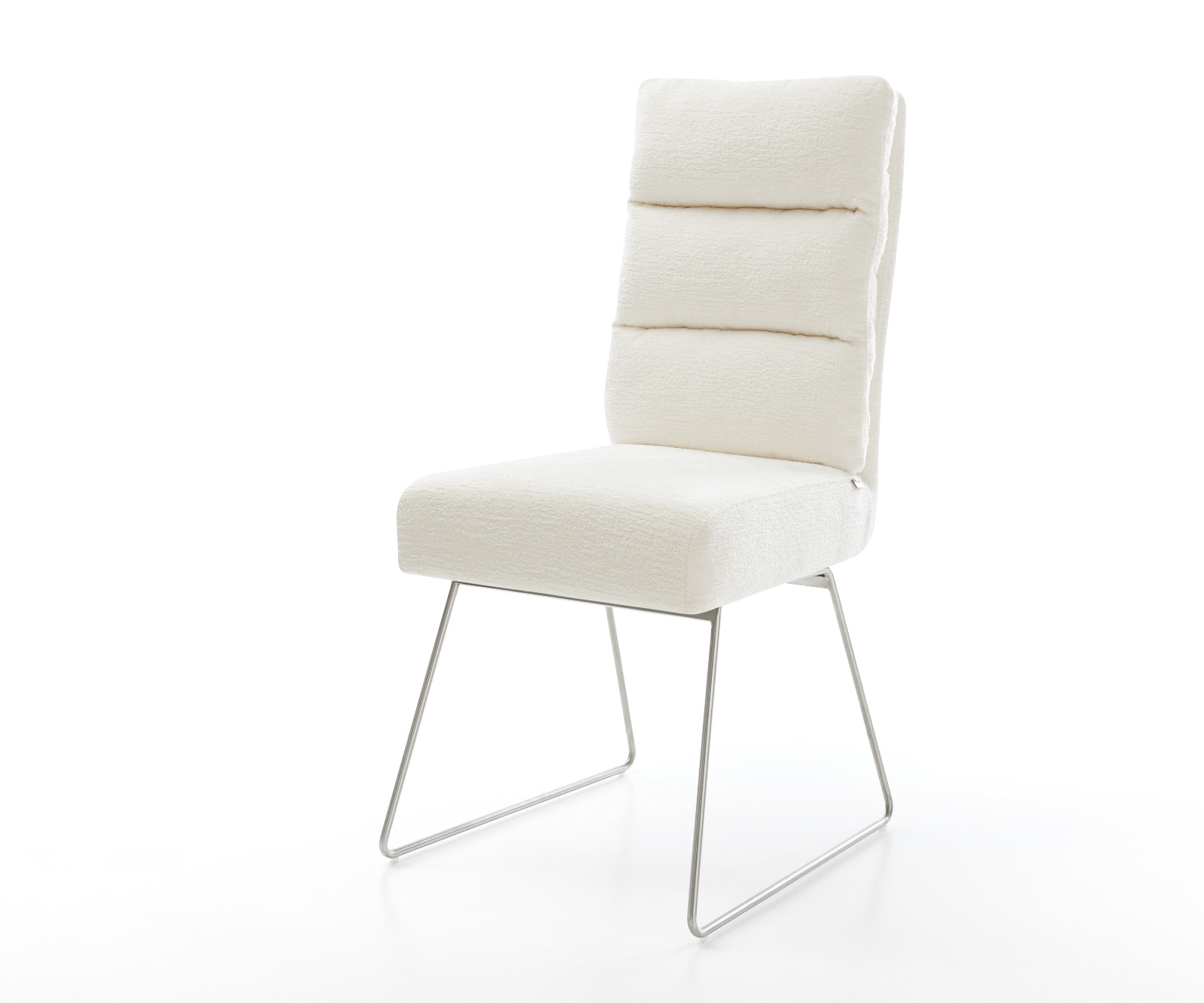 Étkezőszék Pela-Flex bouclé puha bézs vékony láb rozsdamentes acél zsákrugó