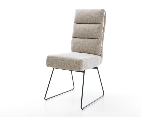 Étkezőszék Pela-Flex szövött szövet puha bézs vékony láb fekete zsákrugó