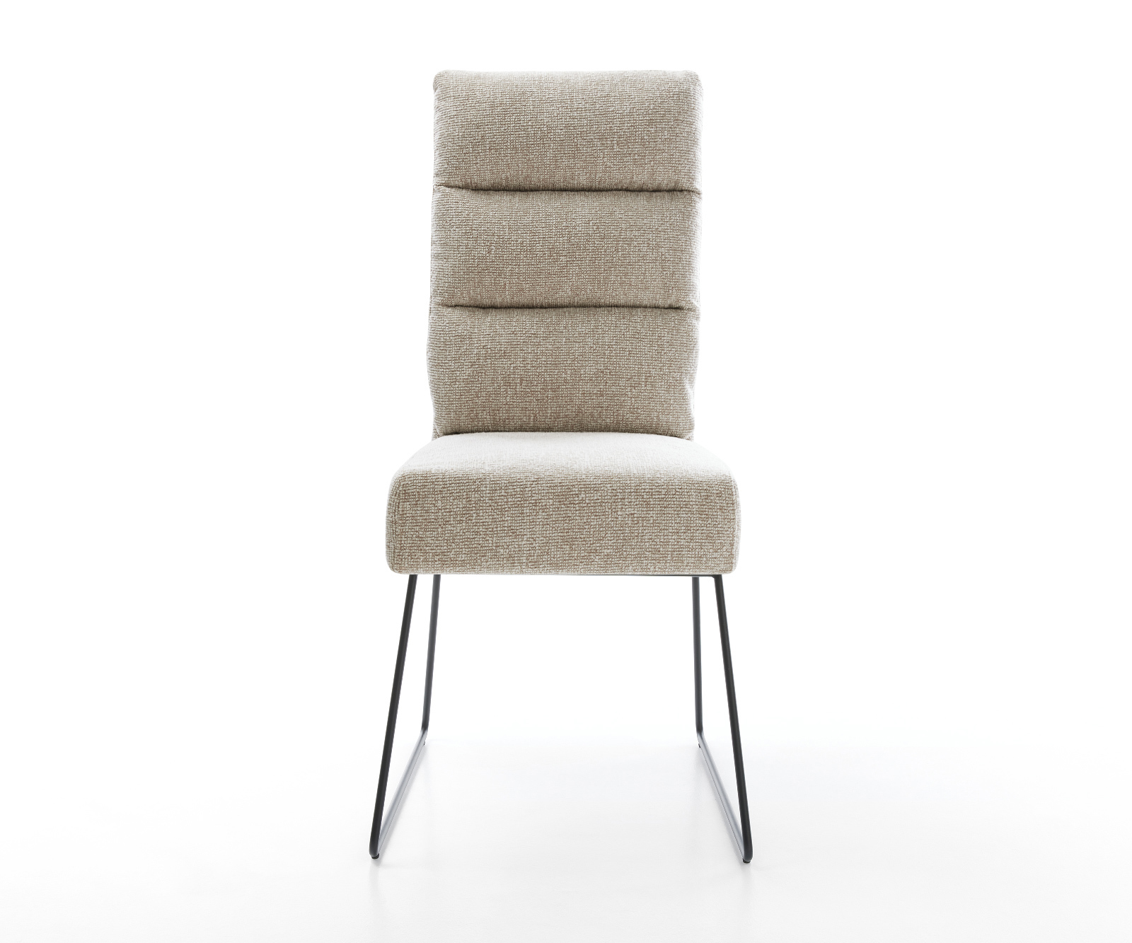 Étkezőszék Pela-Flex szövött szövet puha bézs vékony láb fekete zsákrugó - Image 2