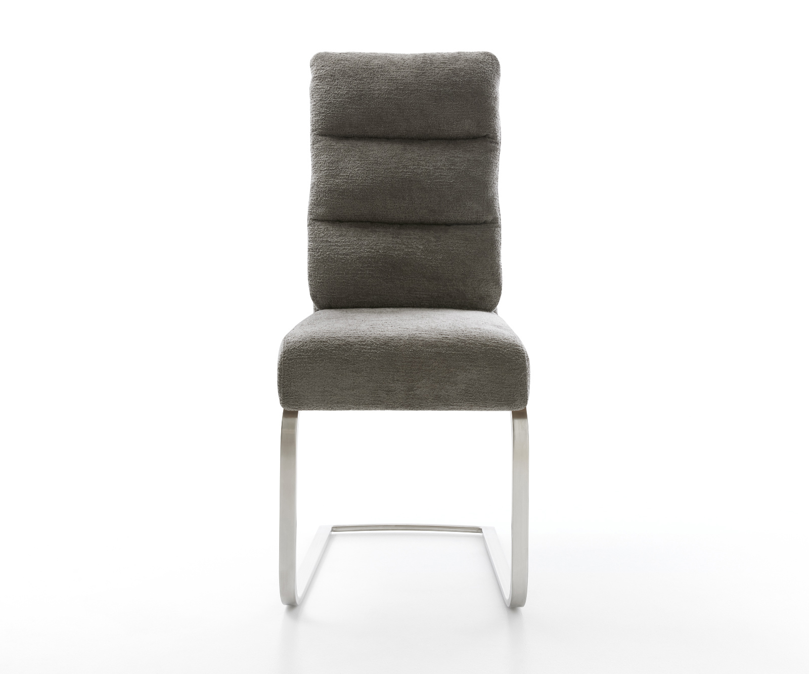 Étkezőszék Pela-Flex bouclé puha sötét bézs konzolos lapos rozsdamentes acél zsákrugó - Image 2