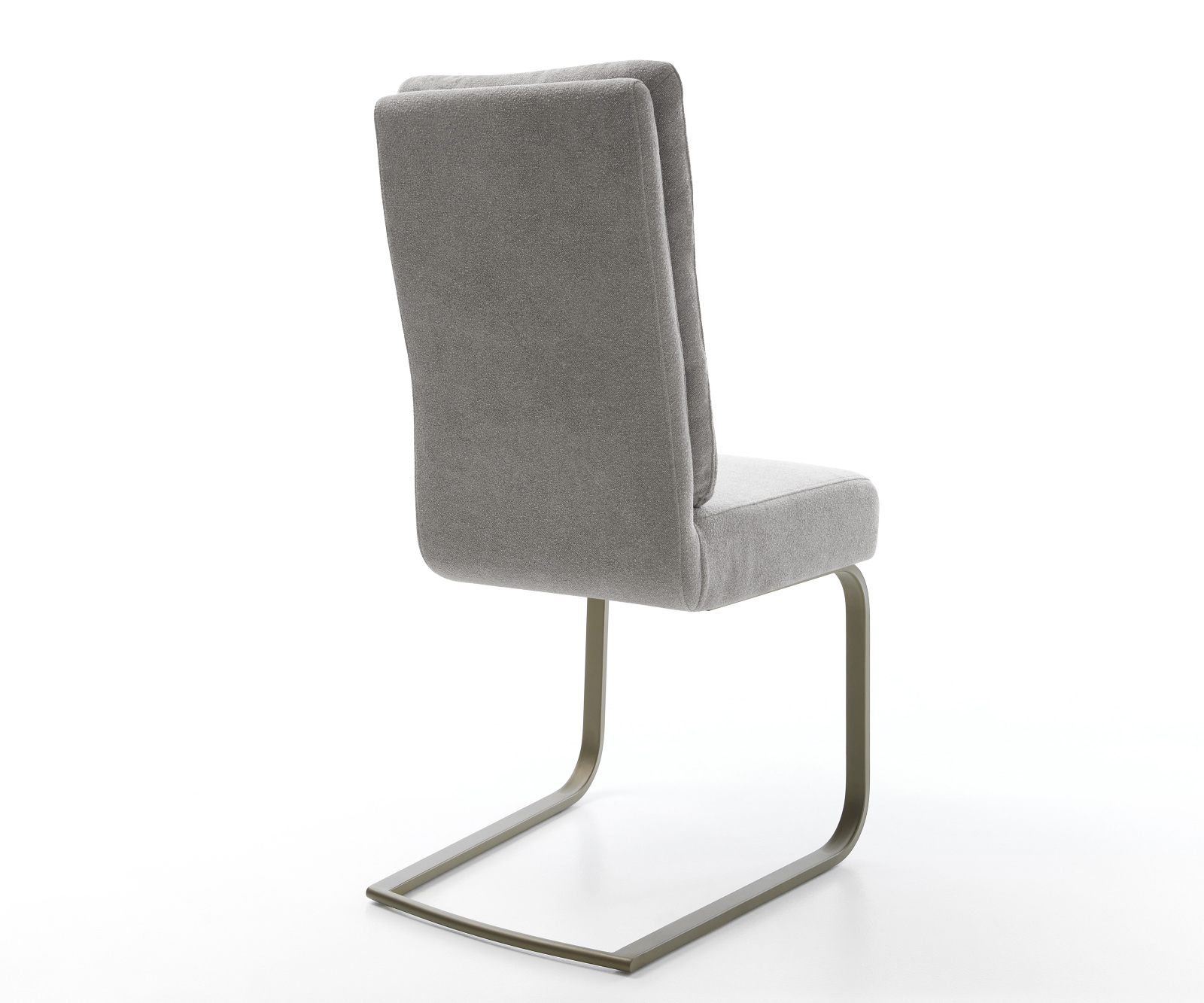 Étkezőszék Pela-Flex strukturált szövet puha szürke konzolos lapos titánszínű rozsdamentes acél láb zsákrugós - Image 5