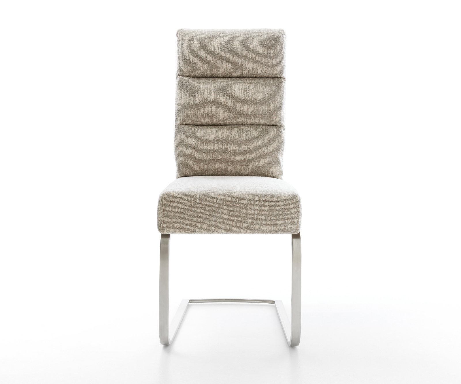 Étkezőszék Pela-Flex szövött szövet puha bézs konzolos lapos rozsdamentes acél zsákrugó - Image 2