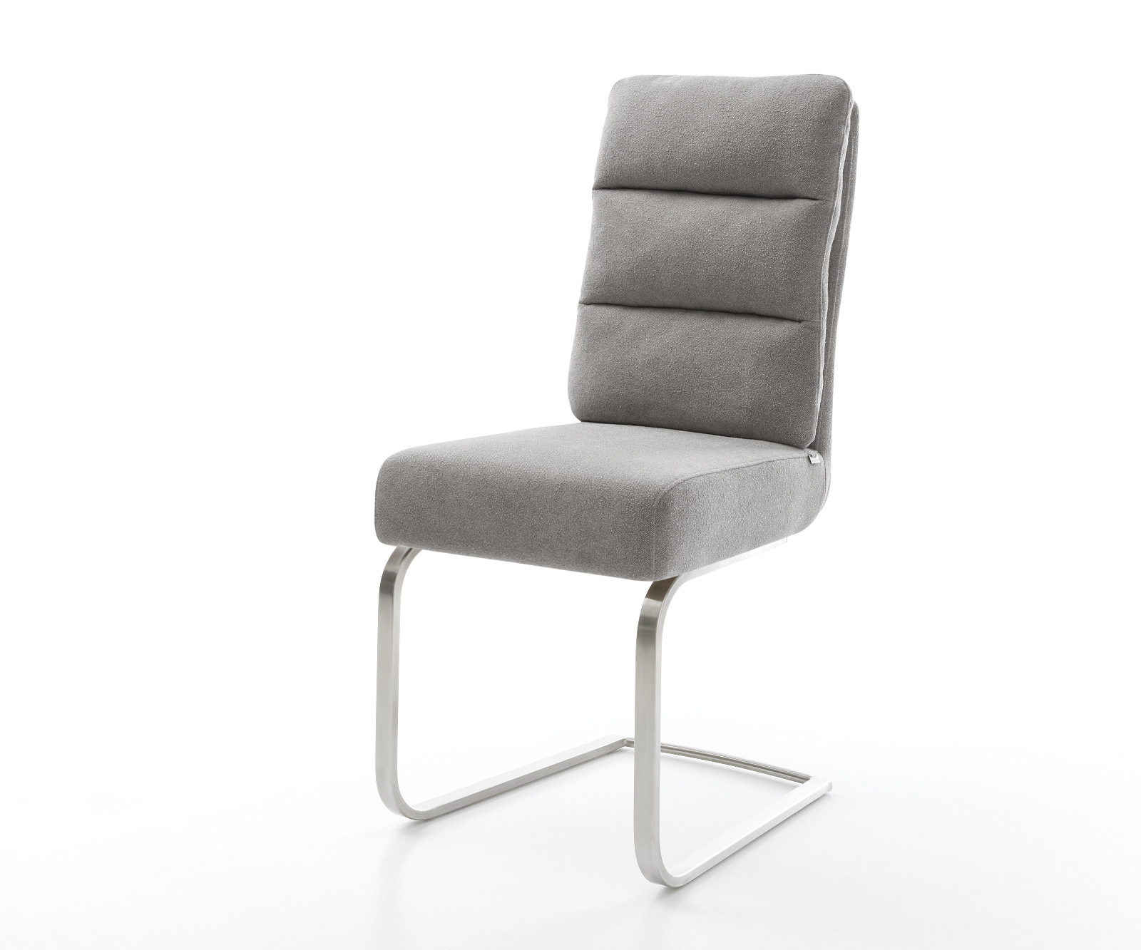 Étkezőszék Pela-Flex strukturált szövet puha szürke konzolos lapos rozsdamentes acél zsákrugós