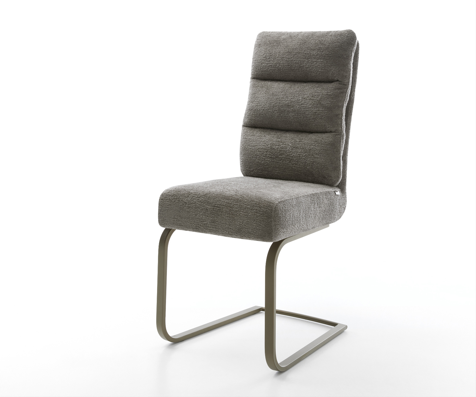 Étkezőszék Pela-Flex bouclé puha sötét bézs konzolos lapos láb titán színű hatású zsákrugós