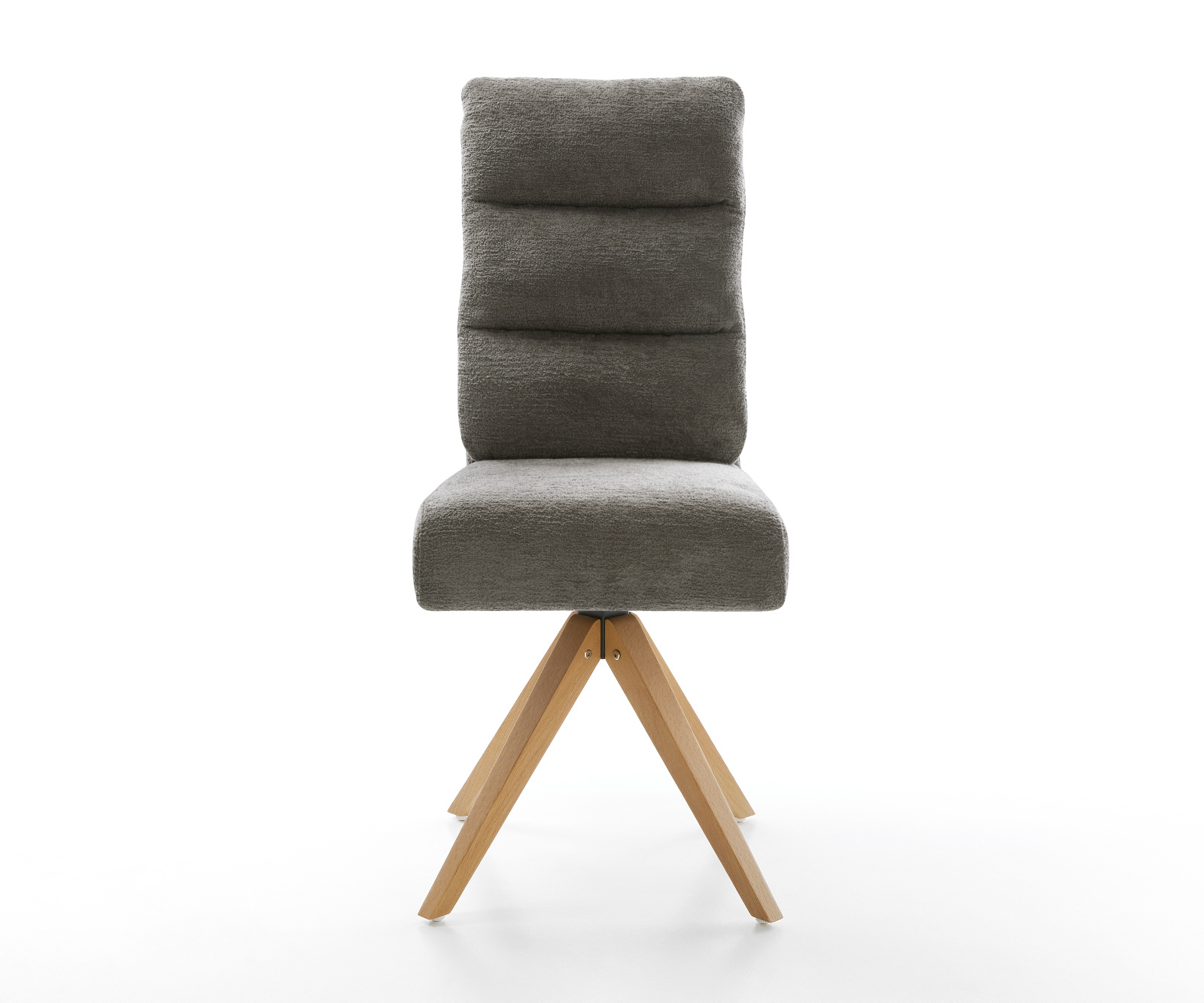 Étkezőszék Pela-Flex bouclé puha sötét bézs fa láb szögletes természetes 180° forgatható zsákrugós - Image 2