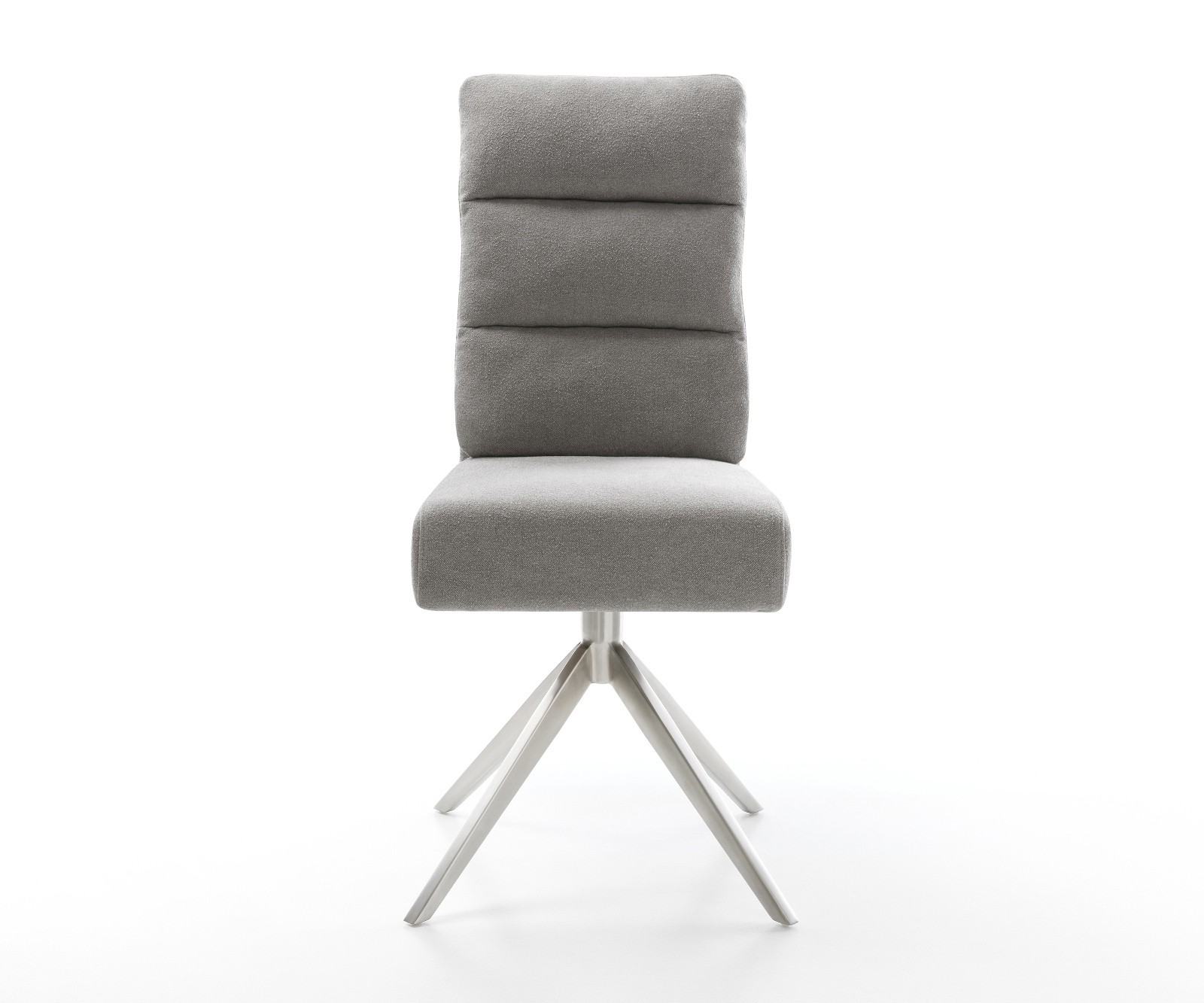 Étkezőszék Pela-Flex strukturált szövet puha szürke kereszt láb széles rozsdamentes acél 360° forgatható billenő zsákrugó - Image 2