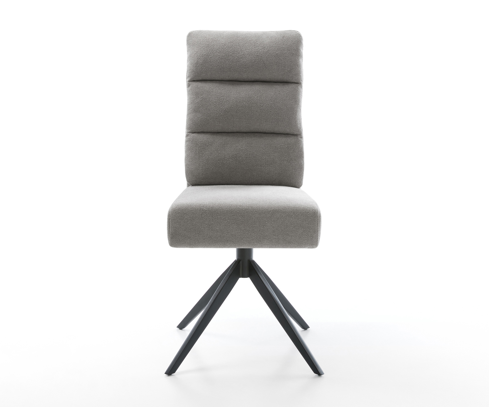 Étkezőszék Pela-Flex strukturált szövet puha szürke kereszt láb széles fekete 360°-ban forgatható billenő funkció zsákrugós matrac - Image 2