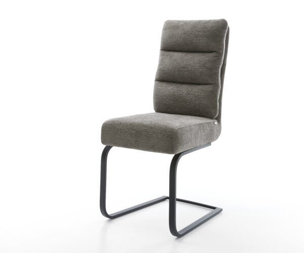 Étkezőszék Pela-Flex bouclé puha sötét bézs étkezőszék lapos fekete zsákrugós