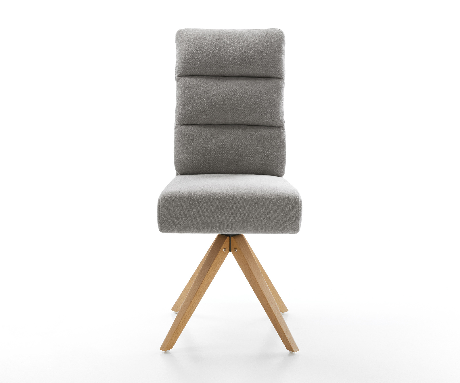 Étkezőszék Pela-Flex strukturált szövet puha szürke fa láb szögletes természetes 180° forgatható zsákrugós - Image 2