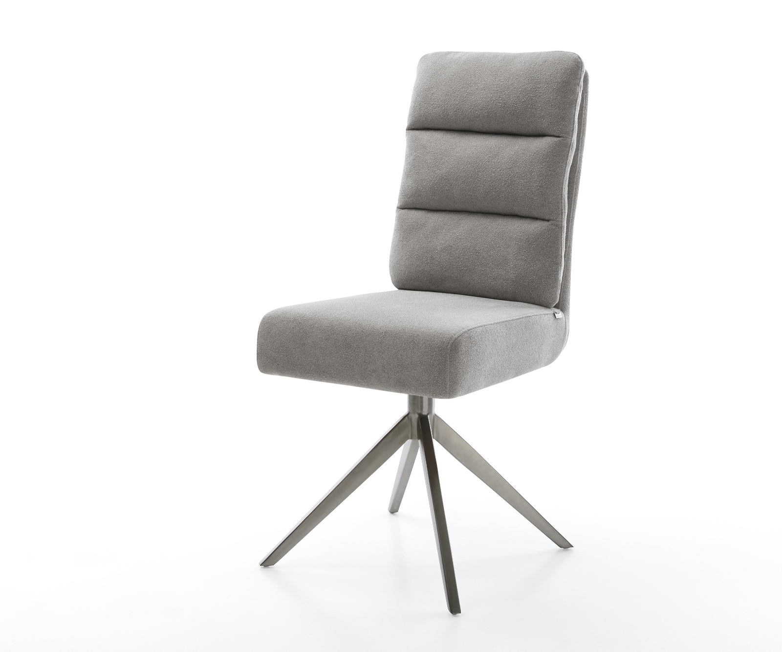 Étkezőszék Pela-Flex strukturált szövet puha szürke kereszt láb széles grafit 360° forgatható billenő zsákrugó