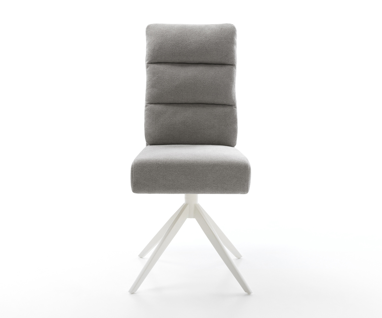 Étkezőszék Pela-Flex strukturált szövet puha szürke kereszt láb széles fehér 360° forgatható billenő zsákrugós matrac - Image 2