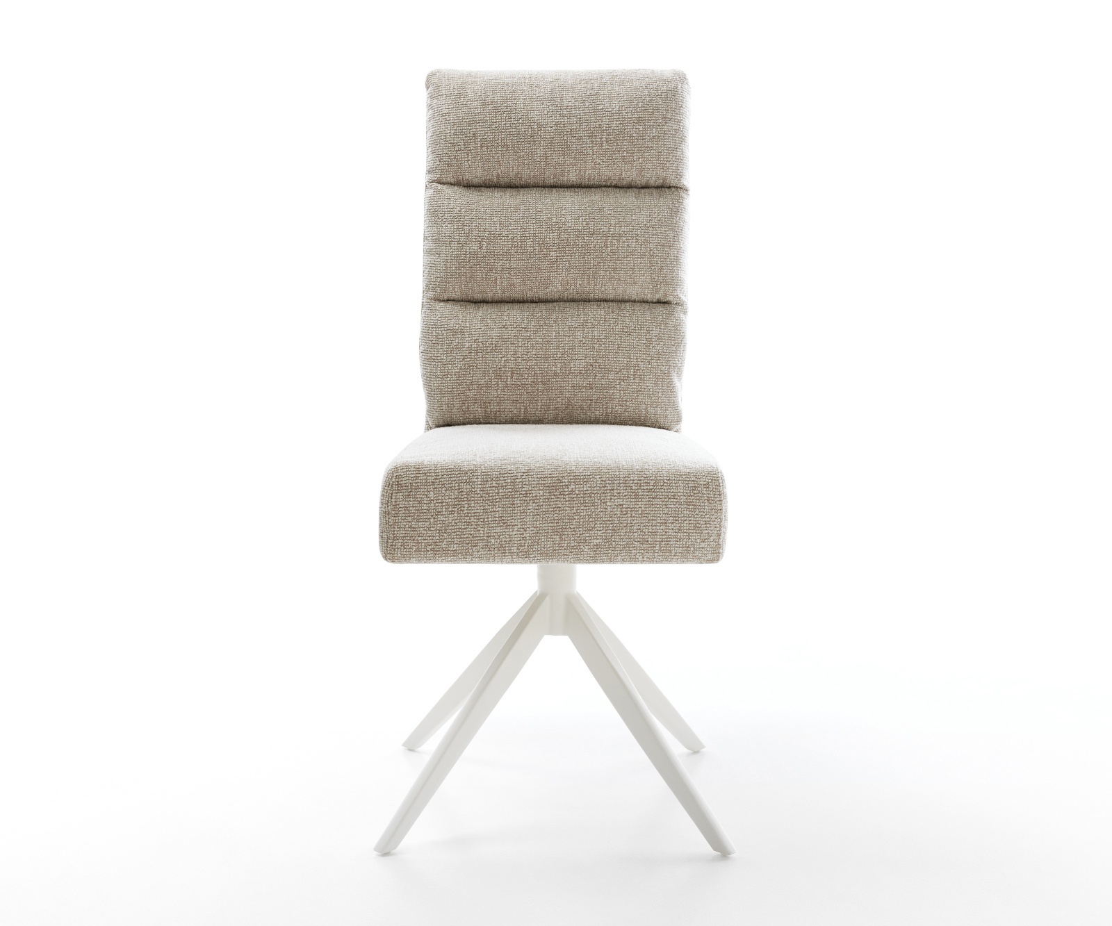 Étkezőszék Pela-Flex szövött szövet puha bézs kereszt láb széles fehér 360° forgatható billenő zsákrugó - Image 2