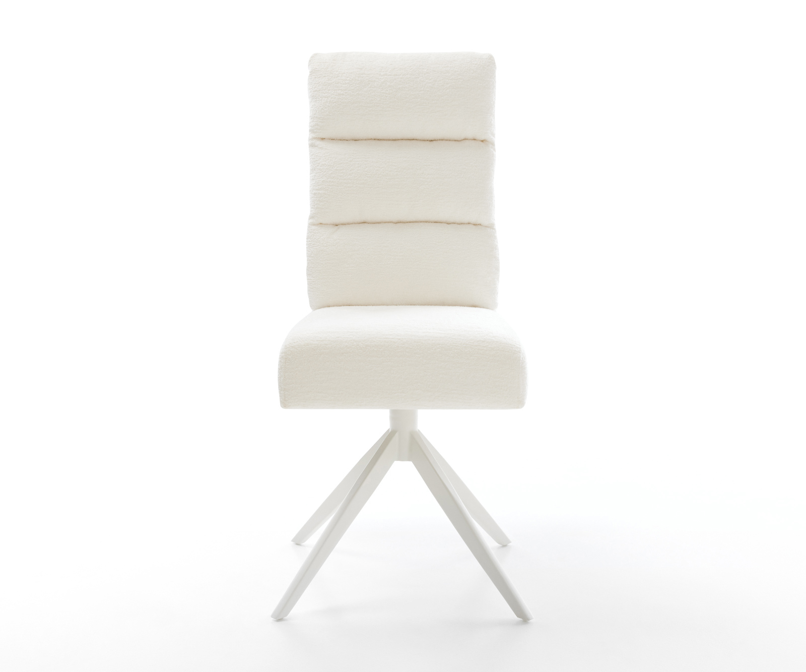 Étkezőszék Pela-Flex bouclé puha bézs kereszt láb széles fehér 360° forgatható billenő zsákrugó - Image 2