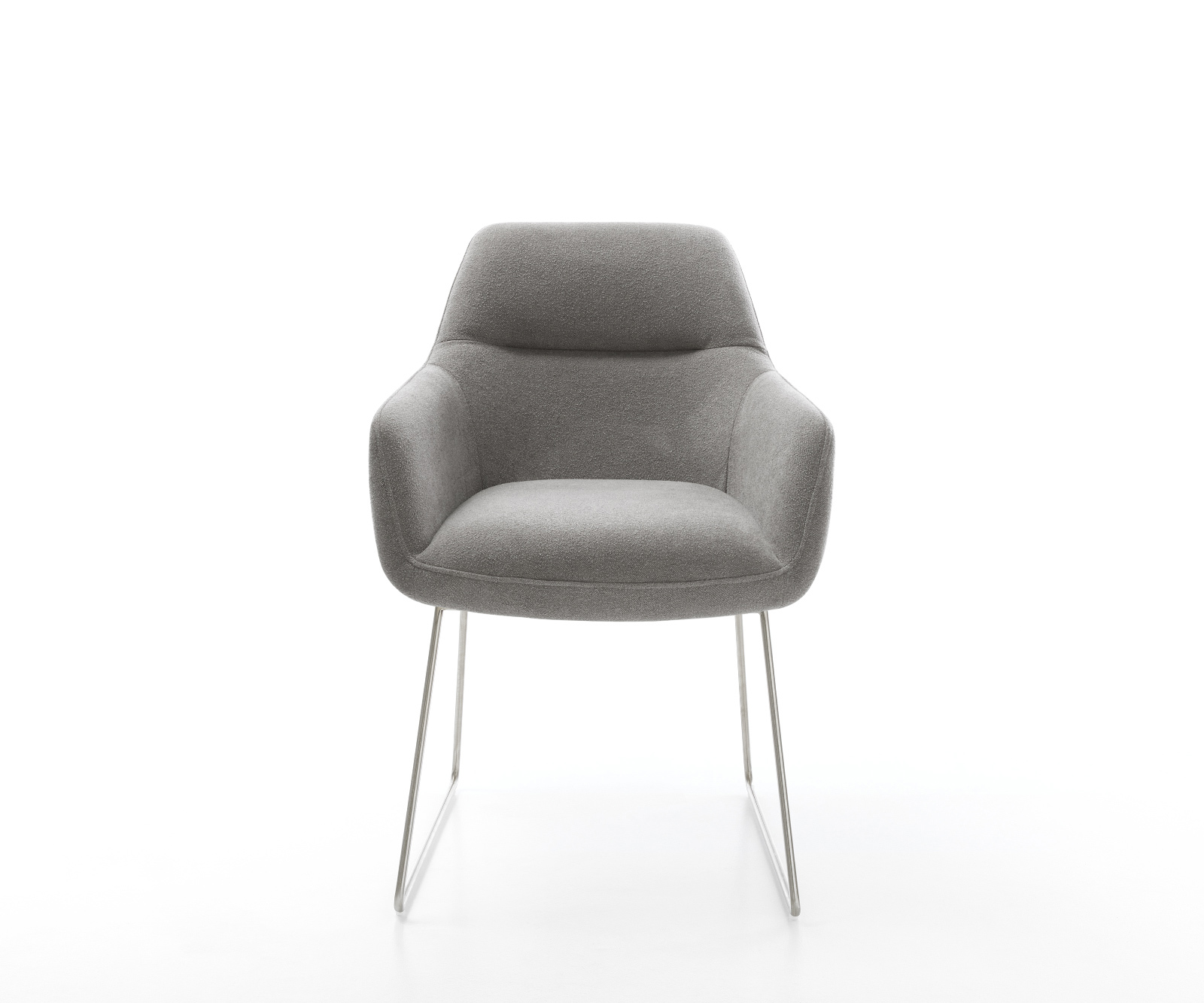 Étkezőszék Pejo-Flex strukturált szövet puha szürke vékony láb rozsdamentes acél zsákrugó - Image 2