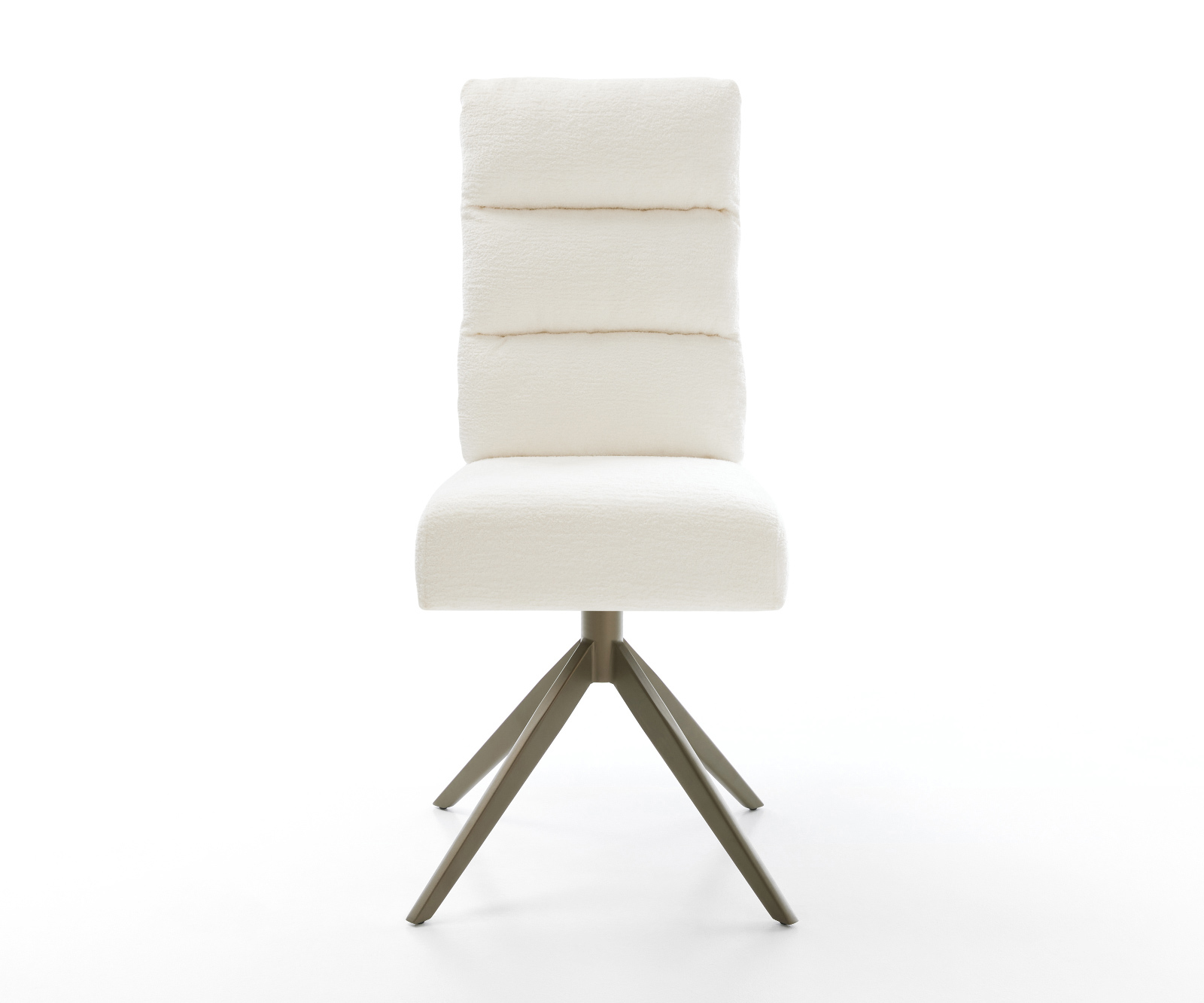 Étkezőszék Pela-Flex bouclé puha bézs kereszt láb széles titánszínű hatás 360° forgatható billenő zsákrugós matrac - Image 2