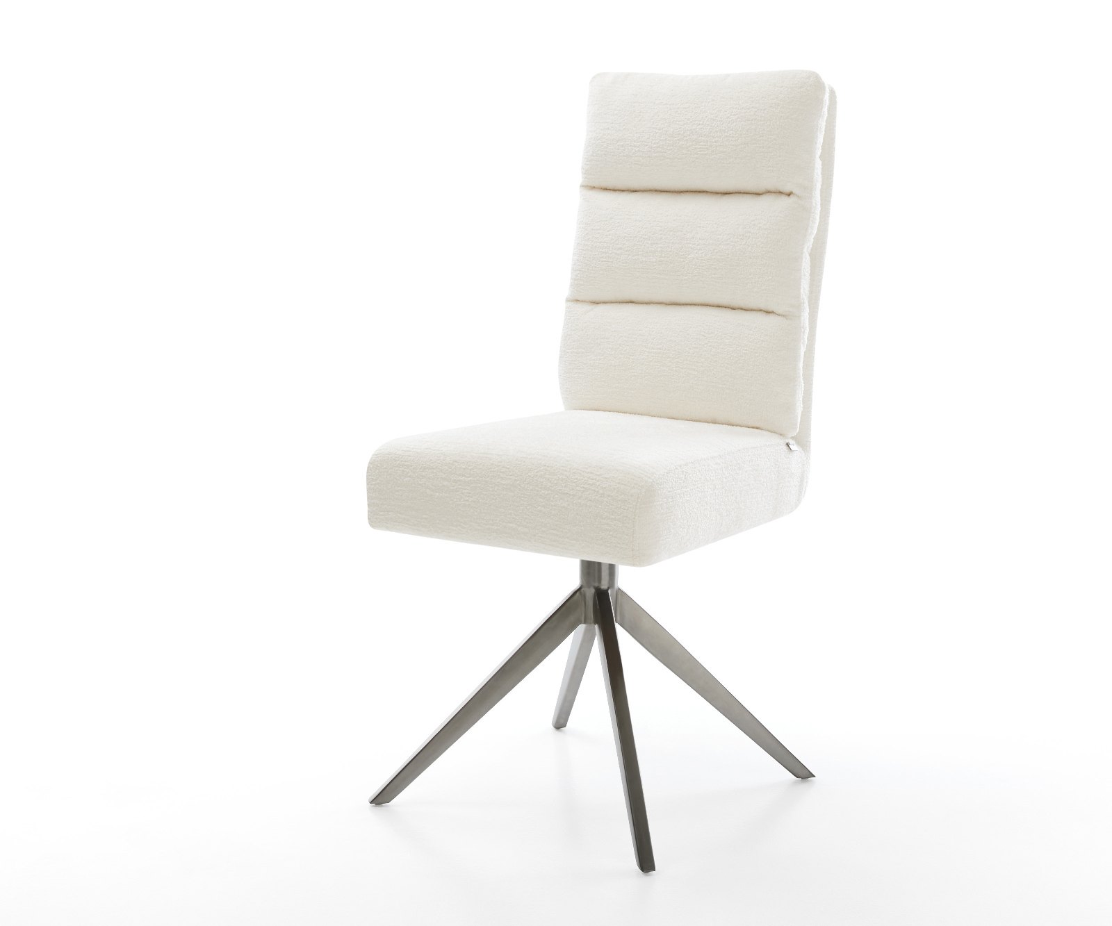 Étkezőszék Pela-Flex bouclé puha bézs kereszt láb széles grafit 360° forgatható billenő zsákrugó