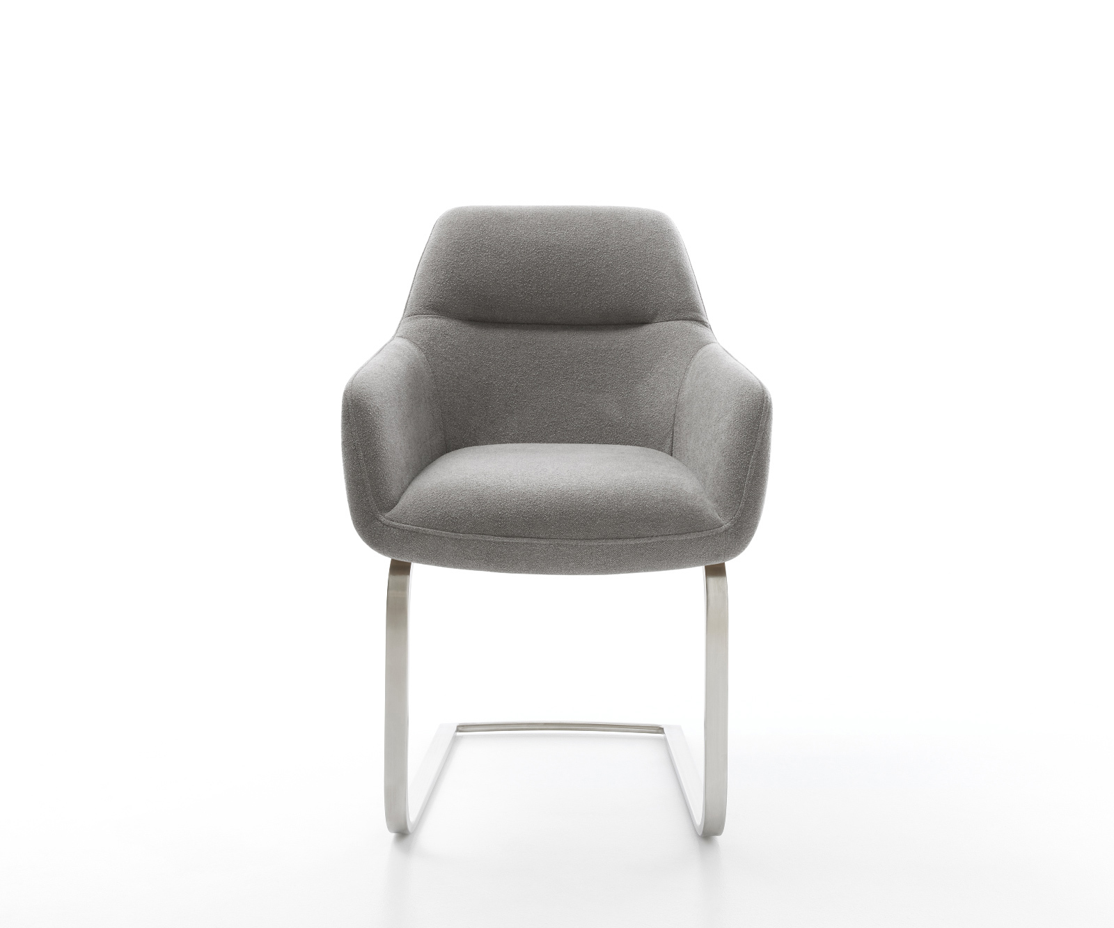 Étkezőszék Pejo-Flex strukturált szövet puha szürke étkezőszék lapos rozsdamentes acél zsákrugós - Image 2