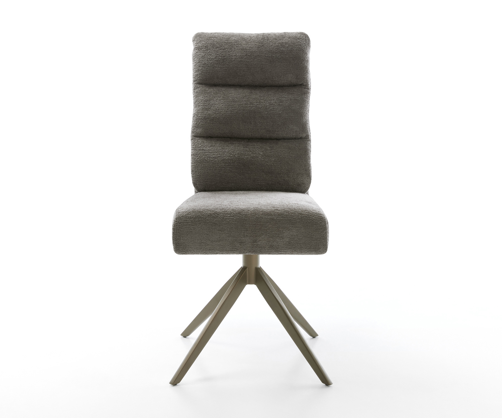 Étkezőszék Pela-Flex bouclé puha sötét bézs kereszt láb széles titán színű hatás 360° forgatható billenő zsákrugós matrac - Image 2