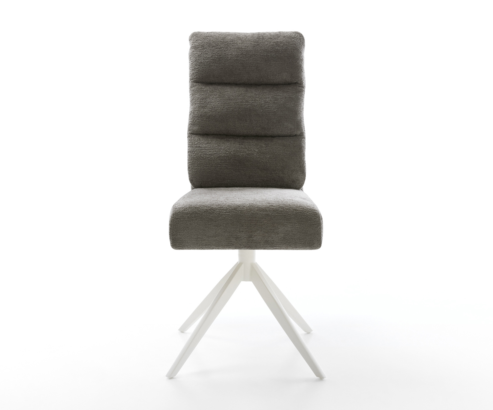 Étkezőszék Pela-Flex bouclé puha sötét bézs kereszt láb széles fehér 360° forgatható billenő zsákrugós matrac - Image 2