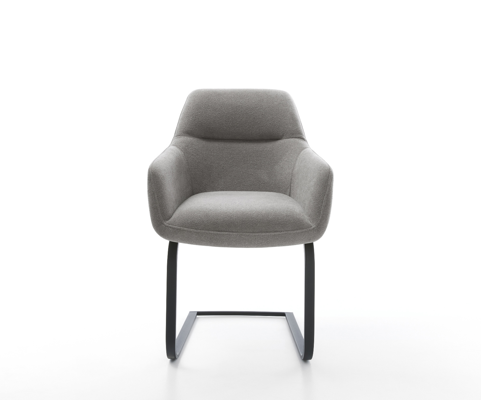 Étkezőszék Pejo-Flex strukturált szövet puha szürke konzolos lapos fekete zsákrugós ülőfelület - Image 2