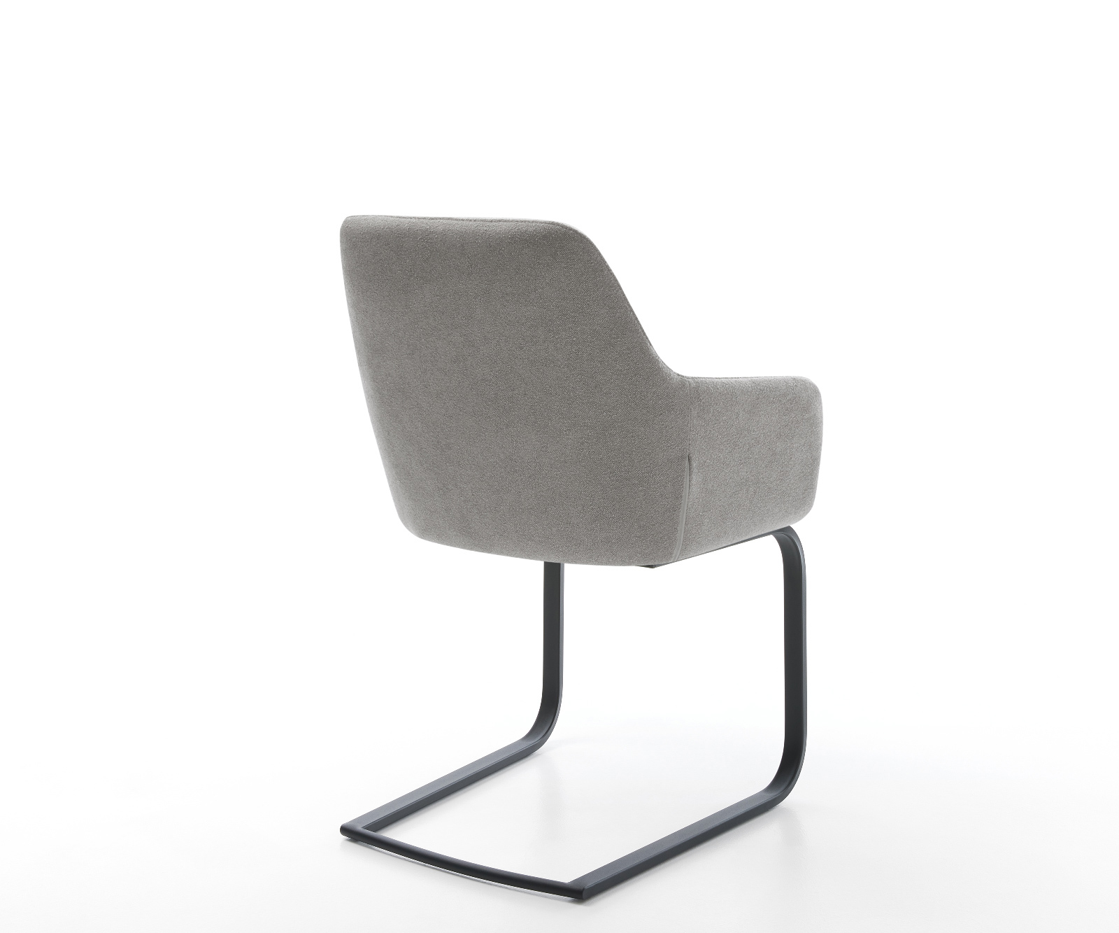 Étkezőszék Pejo-Flex strukturált szövet puha szürke konzolos lapos fekete zsákrugós ülőfelület - Image 5