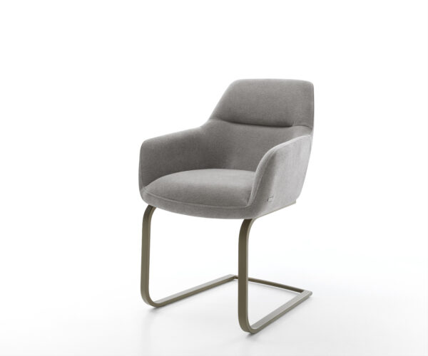 Étkezőszék Pejo-Flex strukturált szövet puha szürke étkezőszék lapos titán színű hatású rozsdamentes acél zsákrugós