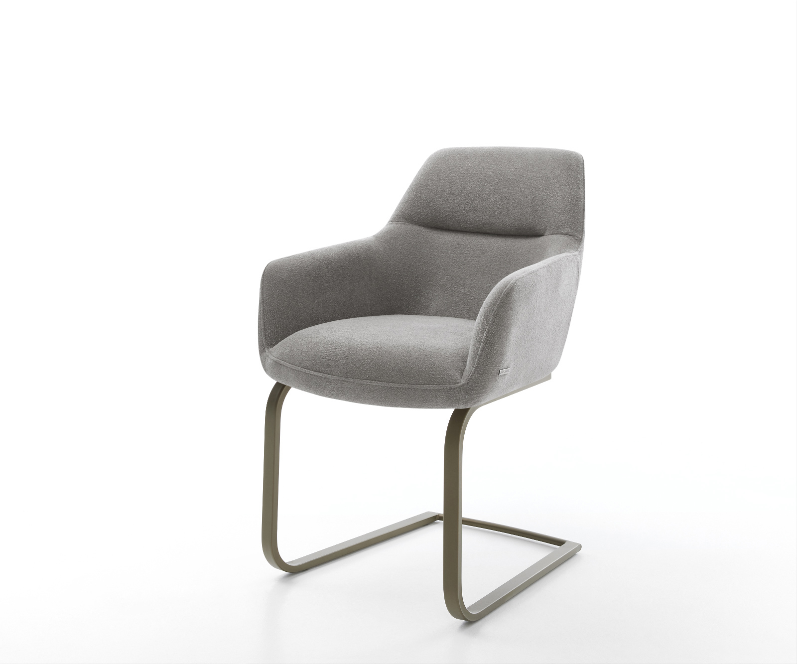 Étkezőszék Pejo-Flex strukturált szövet puha szürke étkezőszék lapos titán színű hatású rozsdamentes acél zsákrugós