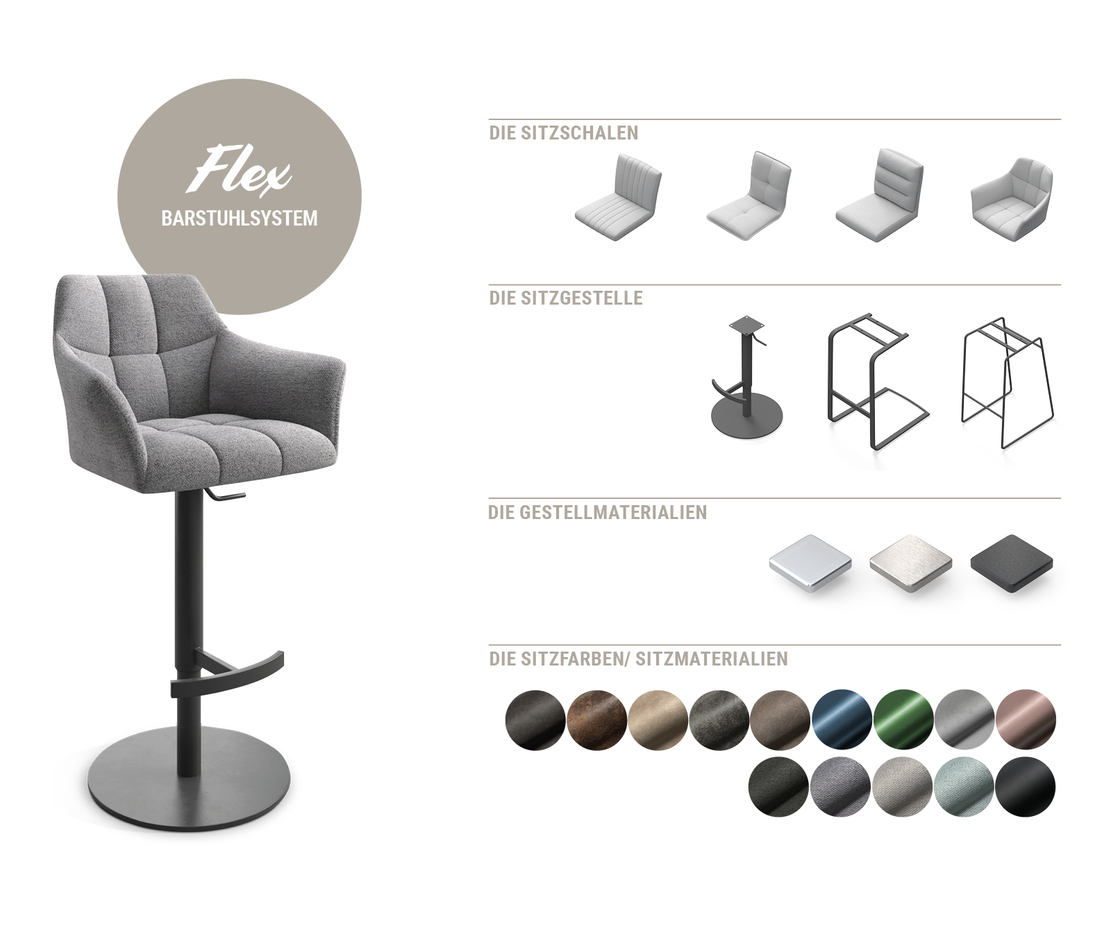 Bárszék fogantyú Flex kerek rozsdamentes acél ezüst - Image 4