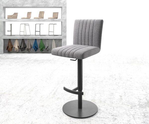 Bárszék Luiga-Flex strukturált szövet világosszürke forgatható magasságban állítható fém láb