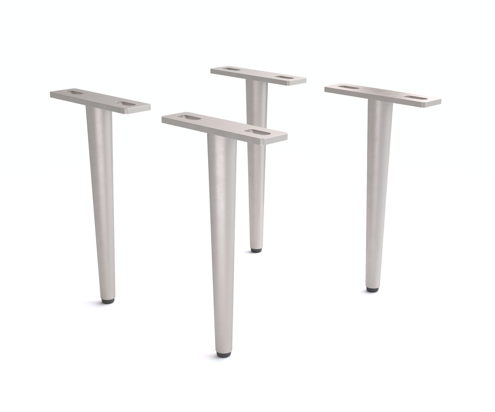 Láb kúpos 20 cm fém ezüst (4 darabos készlet)