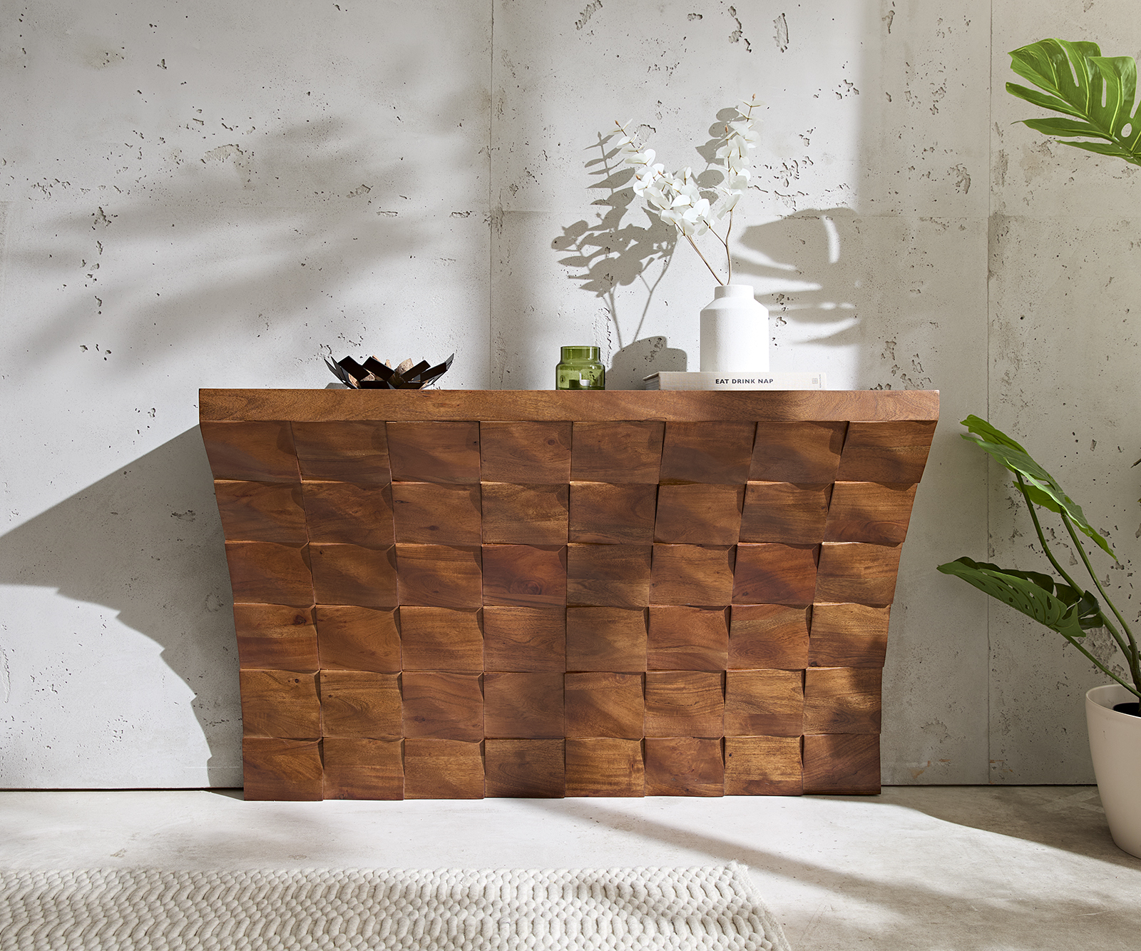 Konzolasztal Eremos 120x35 cm akác barna - Image 2