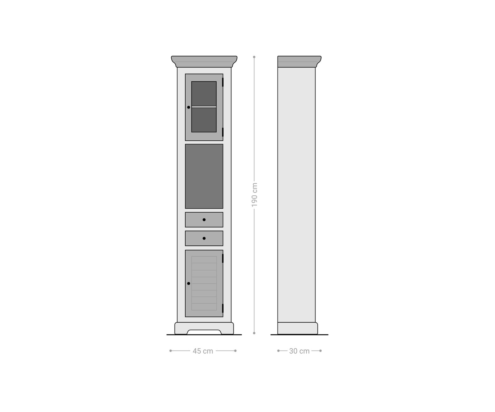 Szekrény Casa 45x190 cm mango fehér természetes - Image 7