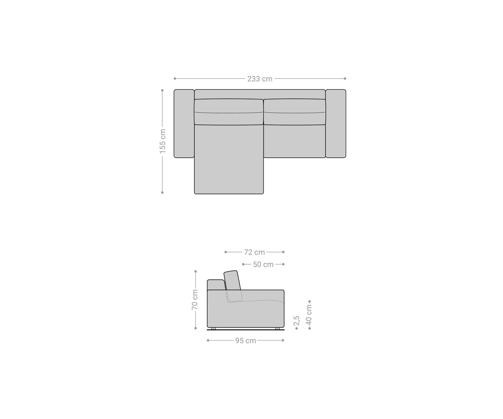 Sarokkanapé Lanzo 230x155 cm mikroszálas khaki-barna rekamié változtatható - Image 7