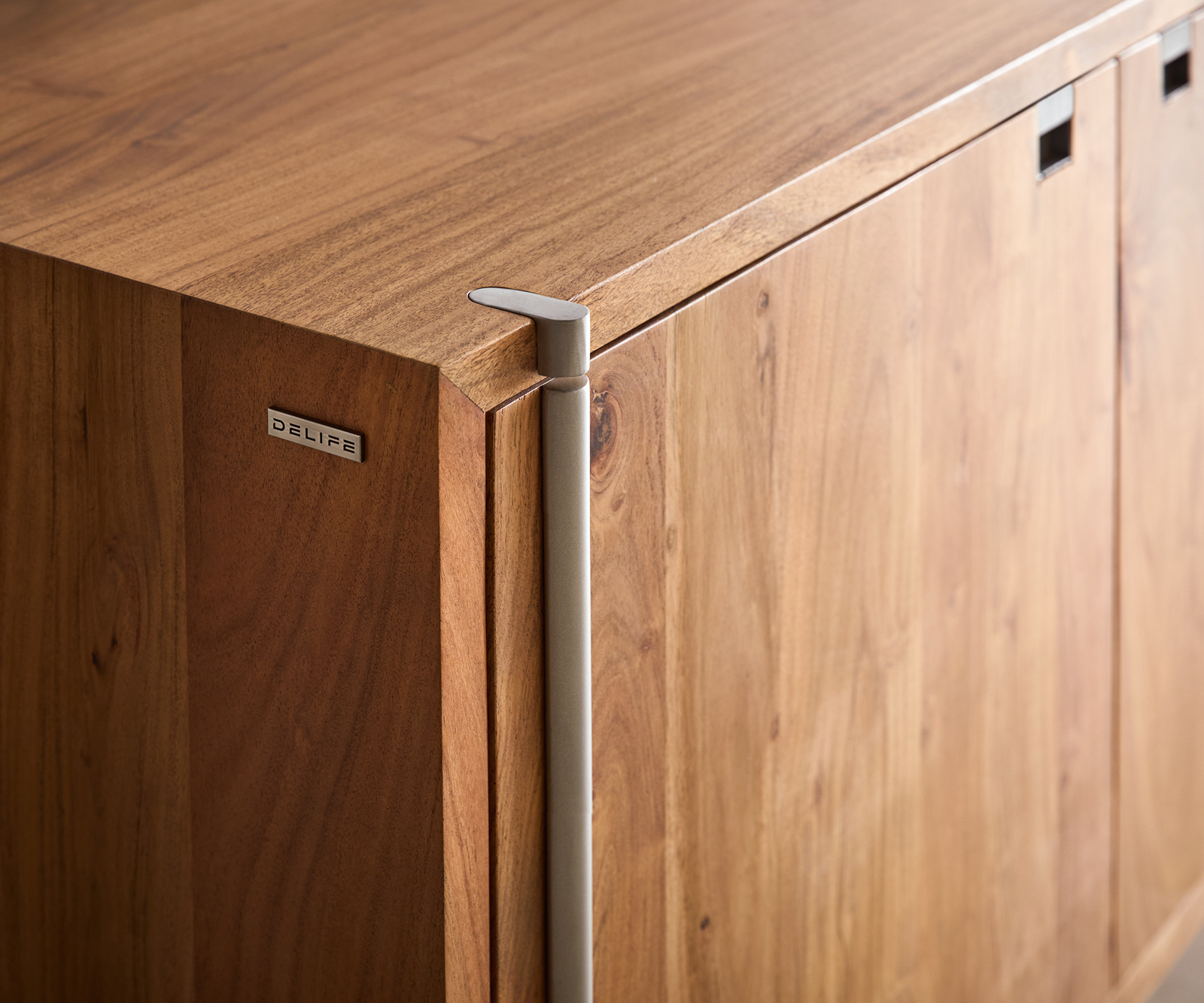 Komód Rivoro 210 cm akác természetes 4 ajtós - Image 4