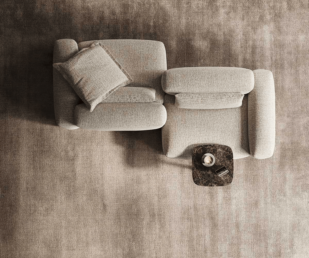 Nagy kanapé Freestyle 280x110 cm szövött szövet puha bézs varrással - Image 6