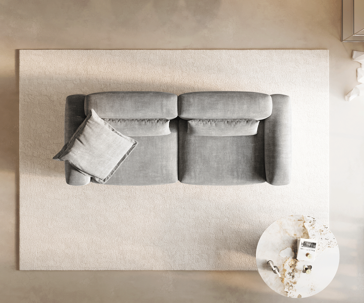 Nagy kanapé Freestyle 280x110 cm strukturált szövet puha szürke varrás - Image 6