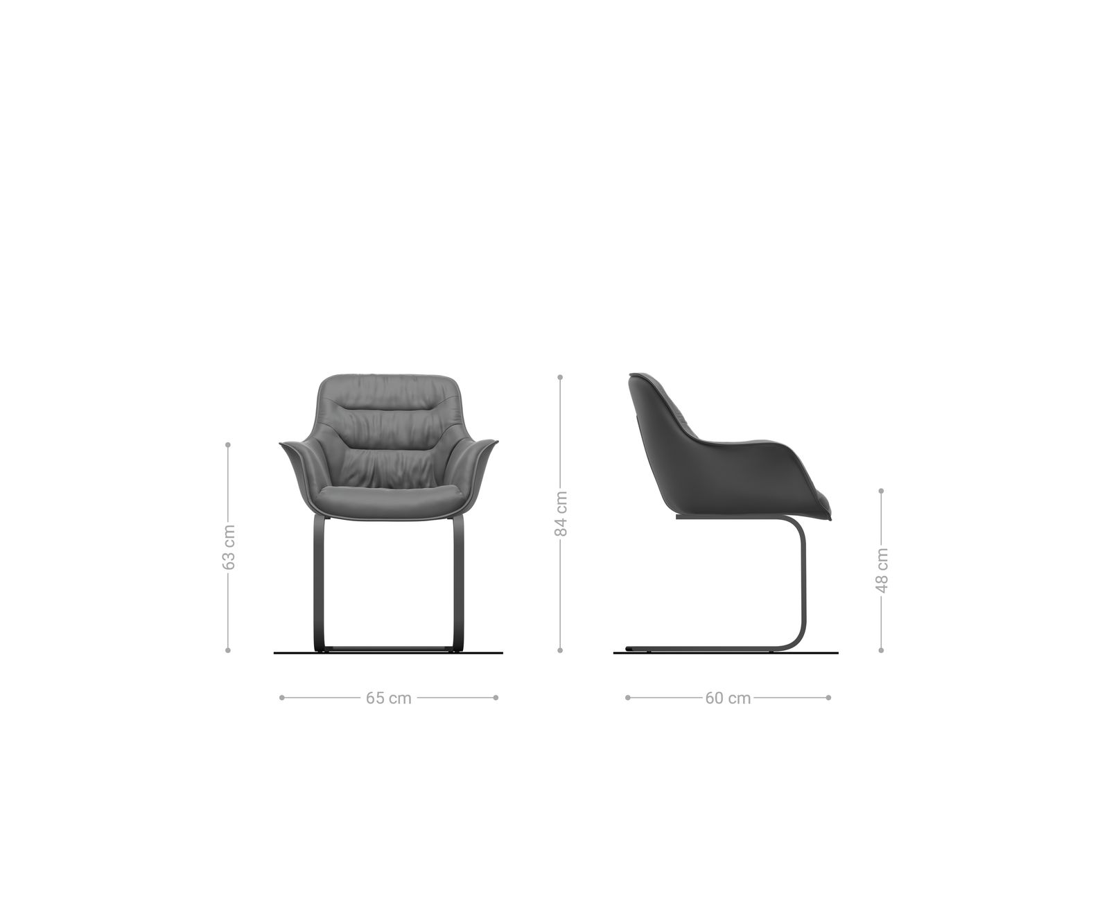 Étkezőszék Kaira-Flex bouclé puha sötét bézs konzolos lapos antracit - Image 6