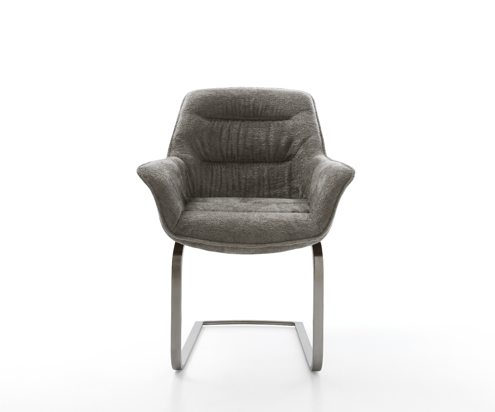 Étkezőszék Kaira-Flex bouclé puha sötét bézs konzolos lapos antracit - Image 2