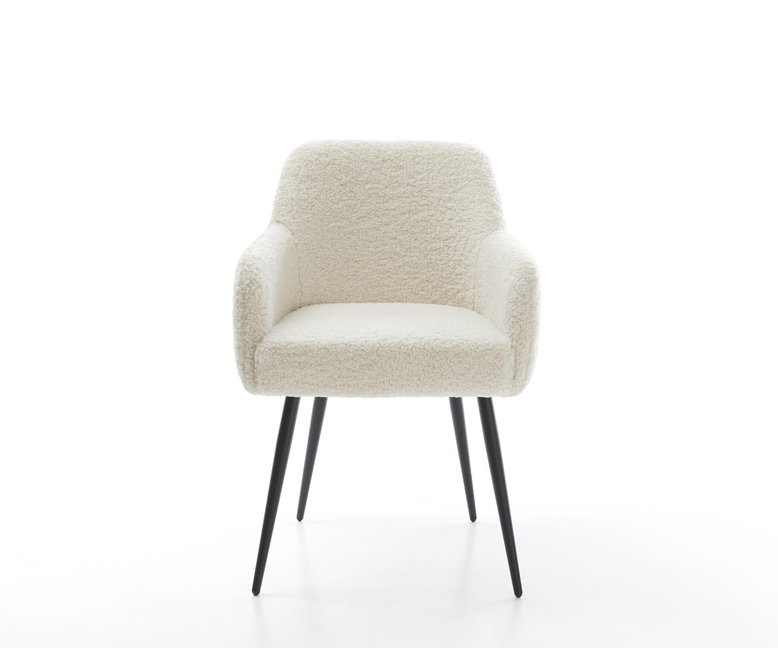 Étkezőszék Greg-Flex teddy szövet bézs 4 láb kúpos fekete zsákrugó - Image 2