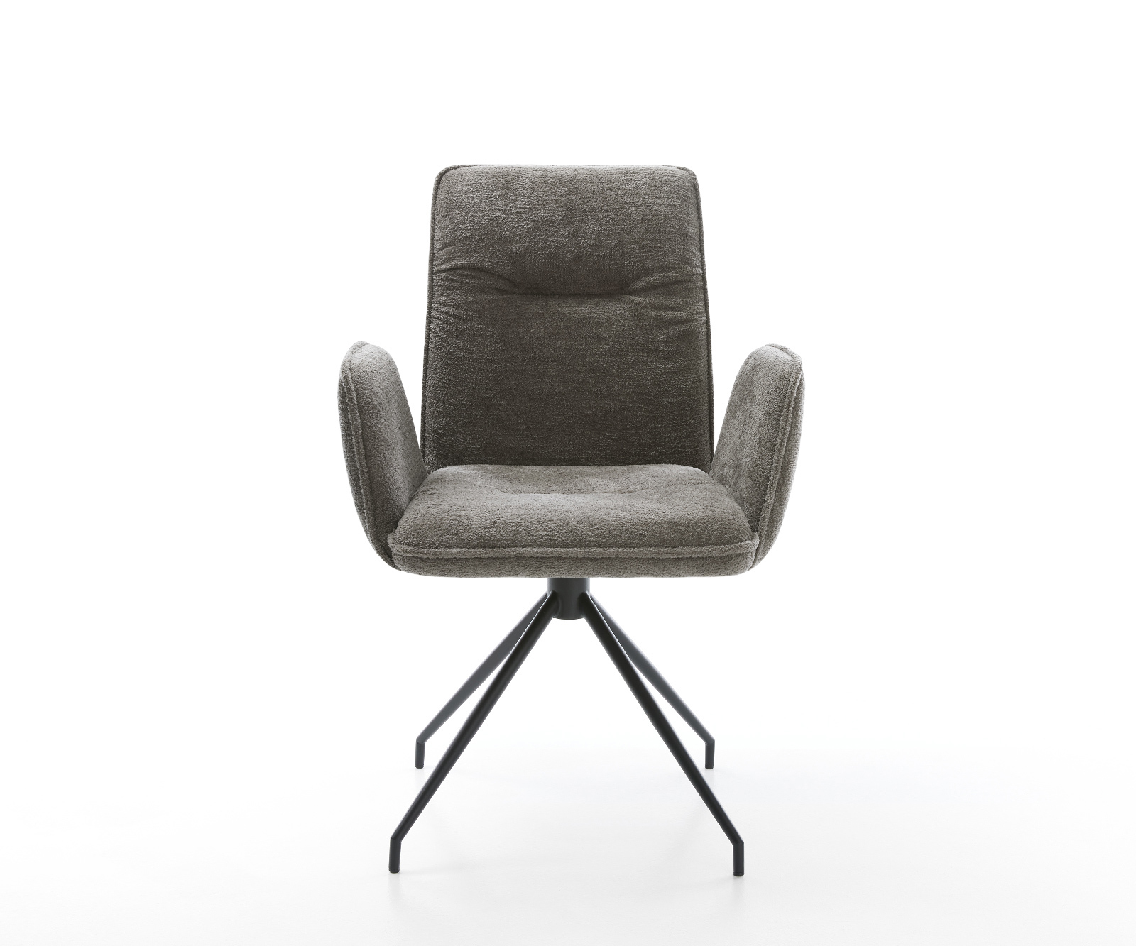 Étkezőszék Vinja-Flex bouclé puha sötét bézs kereszt láb kúpos fekete 180° forgatható - Image 2